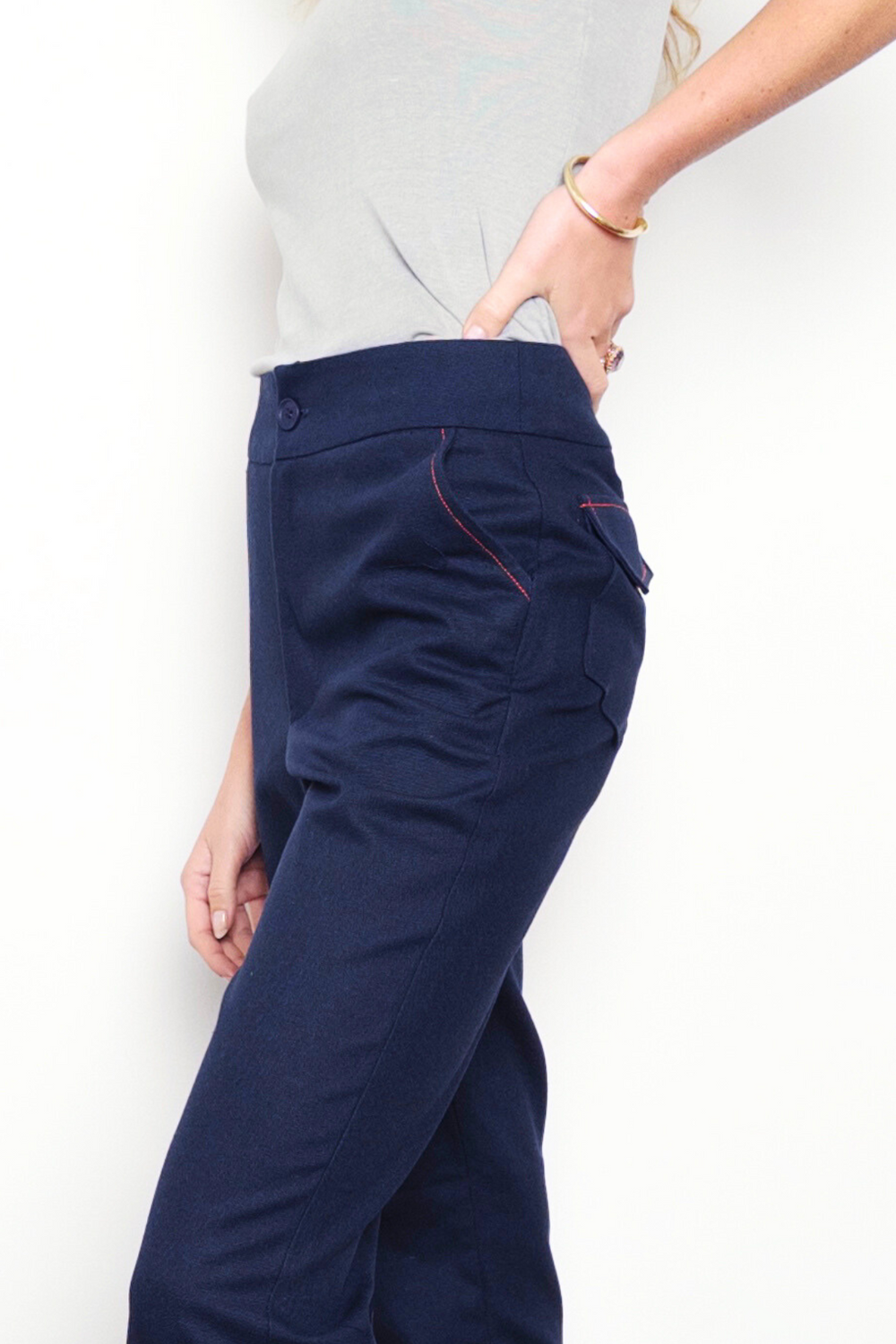 Navy Canvas Trousers