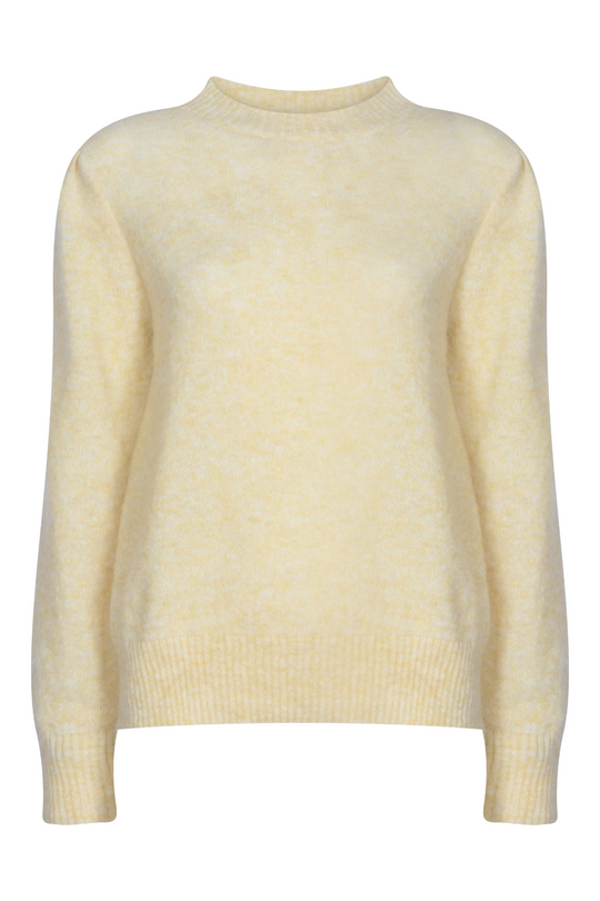 yellow mohair jumper worn in London