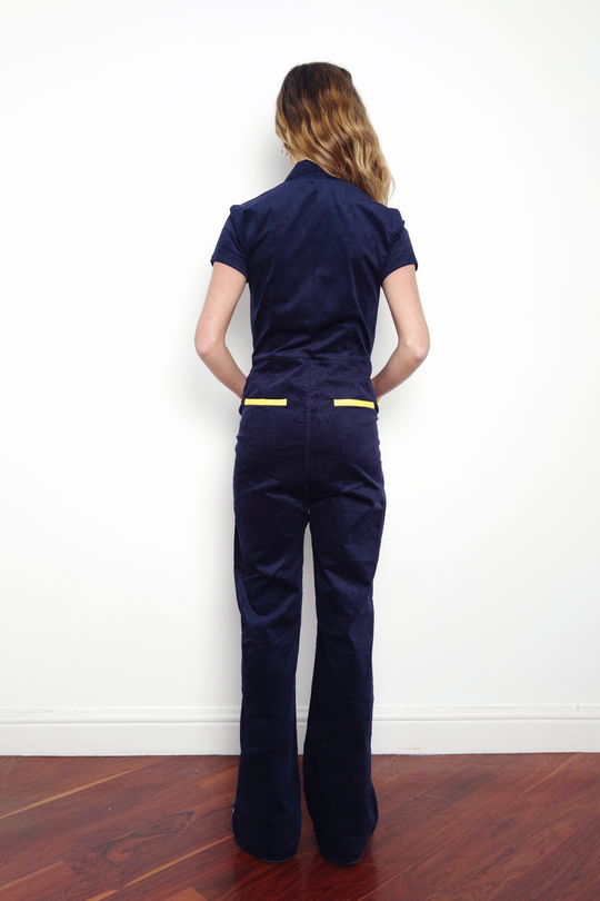 Navy Cord Jumpsuit - noemotions-store