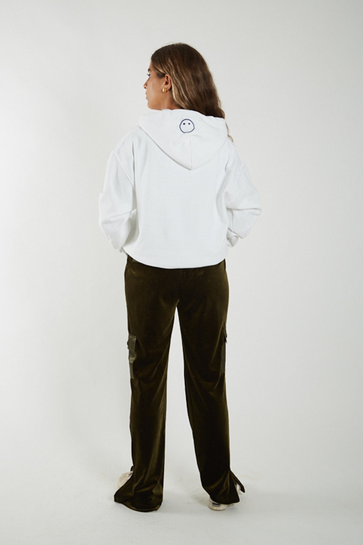 White hoodie without pocket best sale