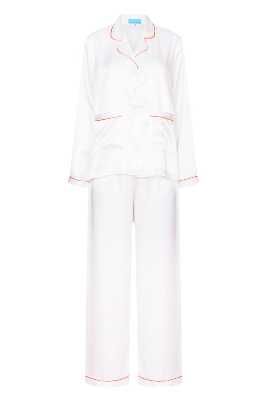 White Silk PJs Set - noemotions-store