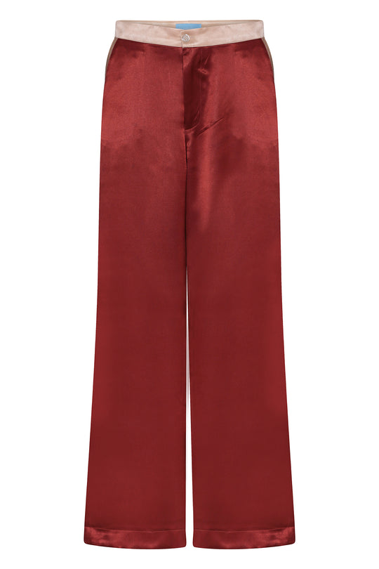 Rust Silk Trousers - noemotions-store