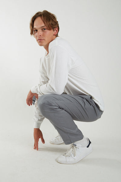Boy's Slate Grey Linen Trousers - noemotions-store