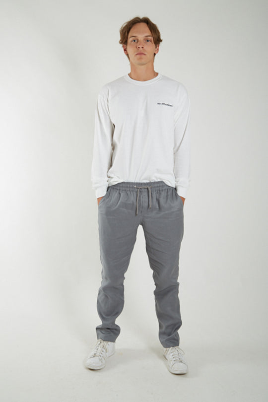 Boy's Slate Grey Linen Trousers - noemotions-store