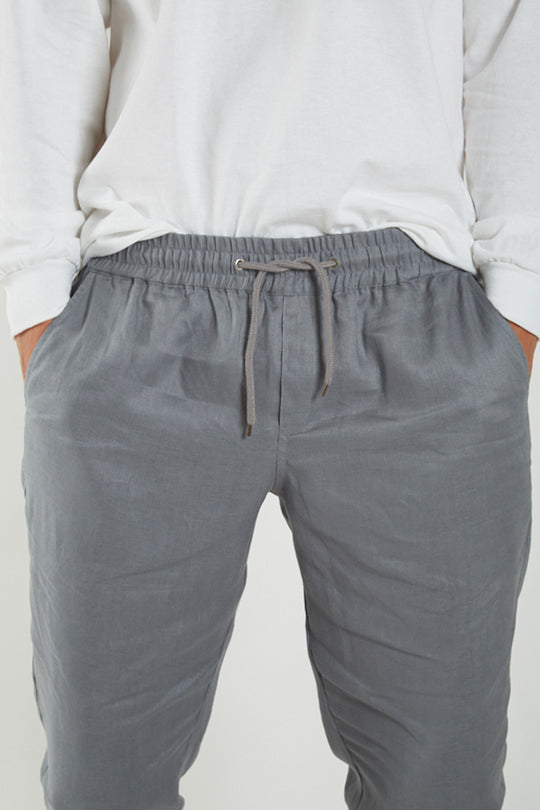 Boy's Slate Grey Linen Trousers - noemotions-store